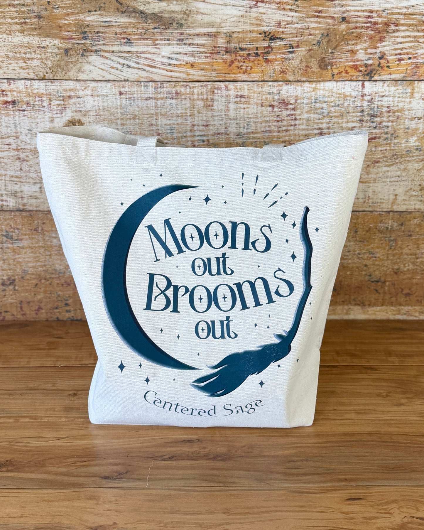 Moons Out, Brooms Out Canvas Tote Bag