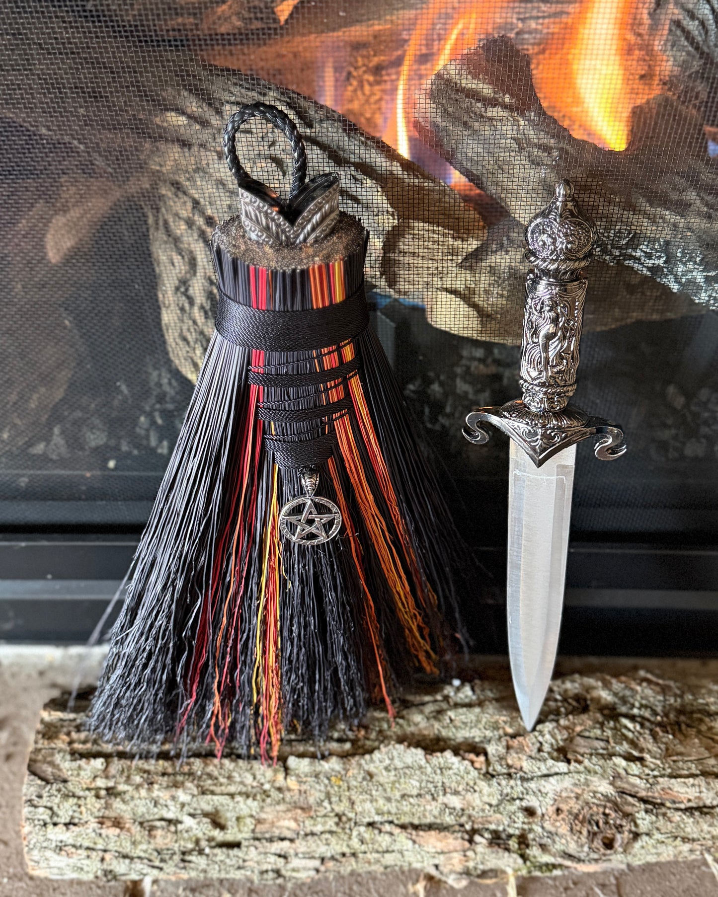 Shadowed Flame Athame Besom